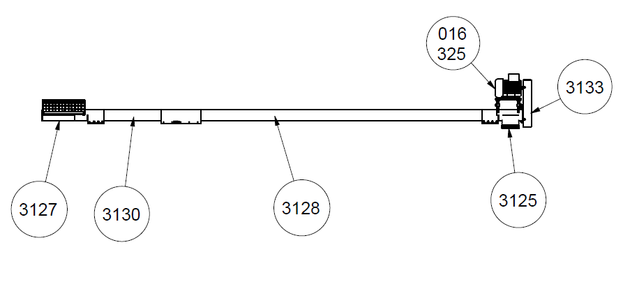 Rohrschnecken SS127 mit Keilriemenantrieb und Motor (25t/h)